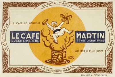 Leonetto Cappielloによるコーヒー・マーティンのフランスの広告 1921年 作： Leonetto Cappiello