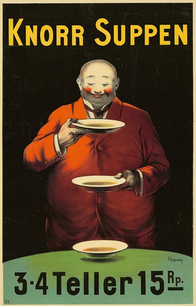 クノール・スッペン、1930年代初頭。 作： Leonetto Cappiello
