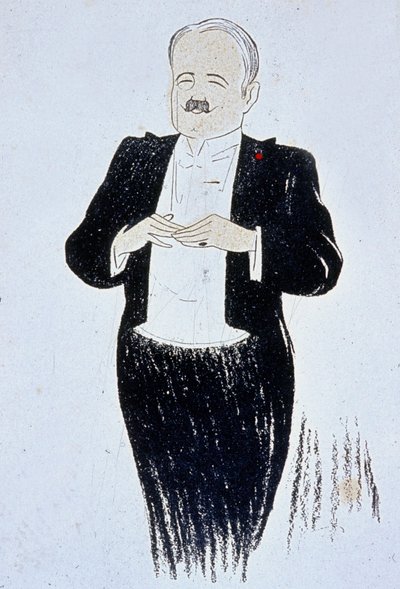 Marcel Prevost (1862-1941) フランスの小説家、Cappielloによるドローイング 1905年 作： Leonetto Cappiello