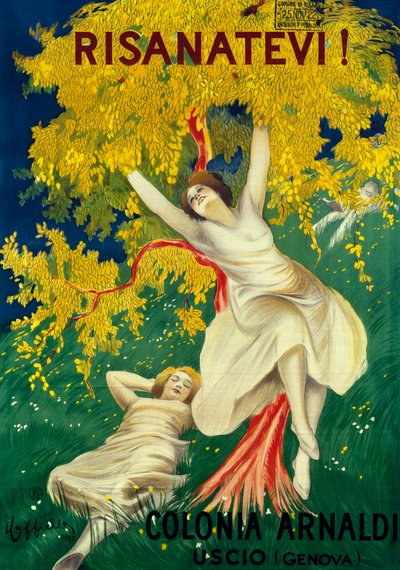 Uscio(Genova)のColonia Arnaldiのポスター広告 作： Leonetto Cappiello