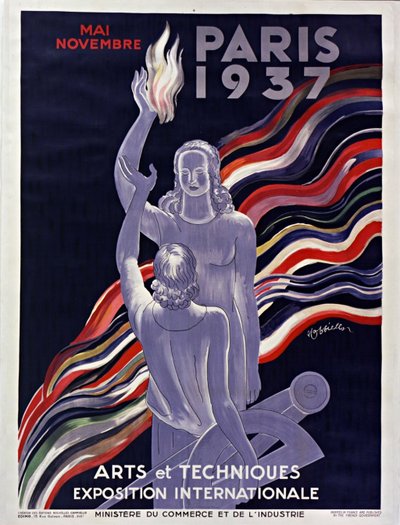1937年のパリでの1937年の国際展覧会のポスター。 作： Leonetto Cappiello