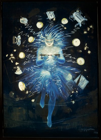 Leonetto Cappielloによる電気機器の広告のスケッチ、パステル画 作： Leonetto Cappiello