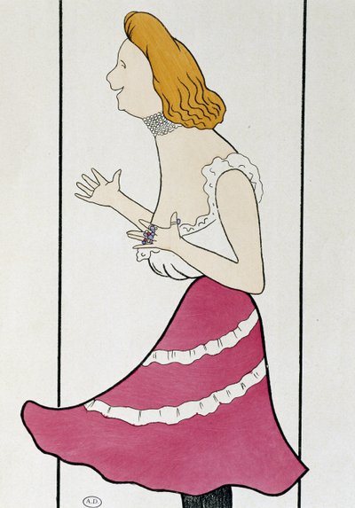 ジョルジュ・フェイドー（1862-1921）作『マキシム夫人』の女優マドモアゼル・カシーヴ（風刺画）1899年（画 作： Leonetto Cappiello