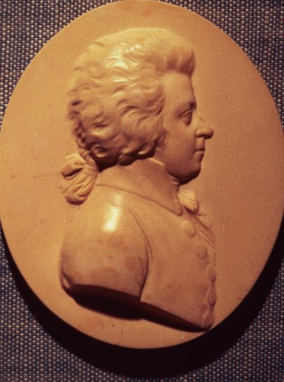 ヴォルフガングアマデウスモーツァルトの肖像画のメダリオン（1756-91） 作： Leonhard Posch