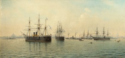 巡洋艦MininとKronstadt 作： Leonid Demyanovich Blinov