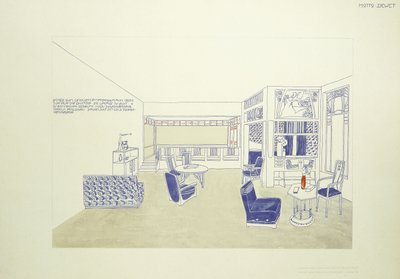 部屋のデザイン、1901年頃（カラーリト） 作： Leopold (after) Bauer