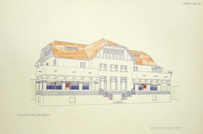 北東からの眺め、1901年頃（カラーリト） 作： Leopold (after) Bauer