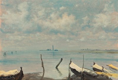 メストレからのヴェネツィアの眺め (ラグーンの風景) 作： Leopold Carl Muller