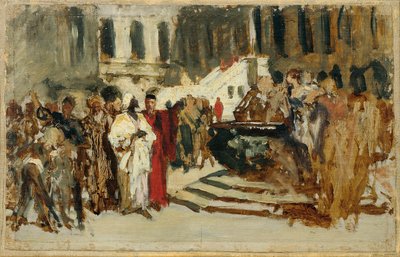 絵画「ベニスのアラブ商人」のスケッチ 作： Leopold Carl Muller