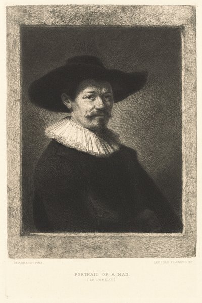 男の肖像 (ザ・ギルダー) 作： Leopold Flameng after Rembrandt van Rijn