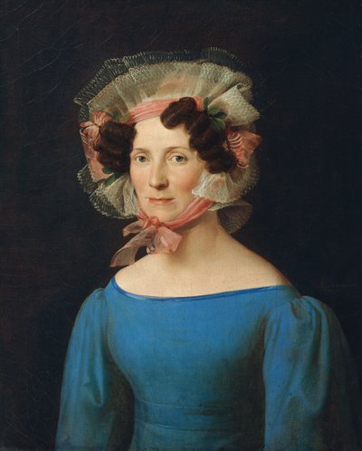 青いドレスの女性 作： Leopold Kupelwieser