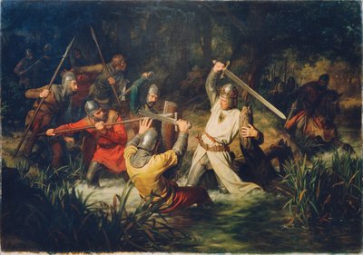 ルドルフ・フォン・ハプスブルクが命の危険にさらされる 作： Leopold Löffler Edler von Radymno