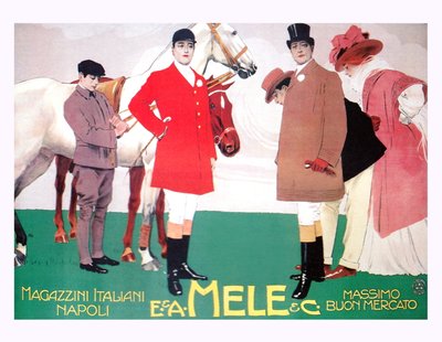 裕福なパトロンの馬術セットのためのファッション 作： Leopoldo Metlicovitz