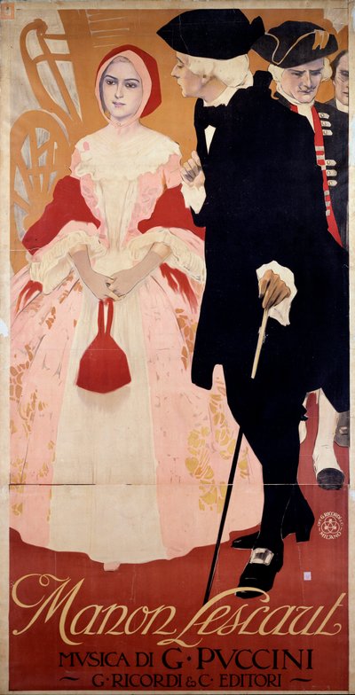 マノン・レスコー 1909年（ポスター） 作： Leopoldo Metlicovitz