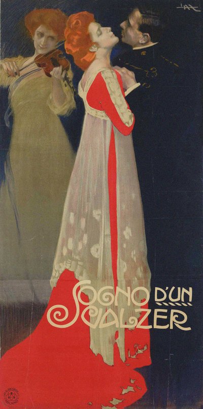 ワルツの夢、1910年。 作： Leopoldo Metlicovitz