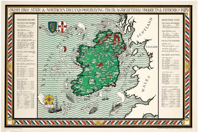 アイルランド自由国と北アイルランドの地図 作： Leslie MacDonald Gill