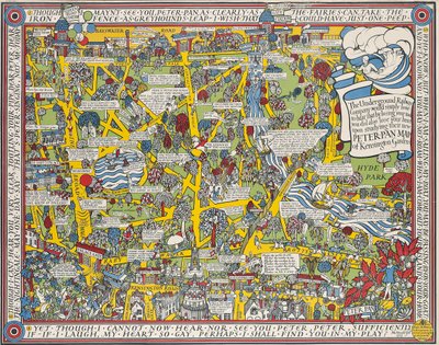 ケンジントン ガーデンズのピーター パンの地図 作： Leslie MacDonald Gill