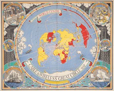 ケーブル & ワイヤレス大圏地図 作： Leslie MacDonald Gill