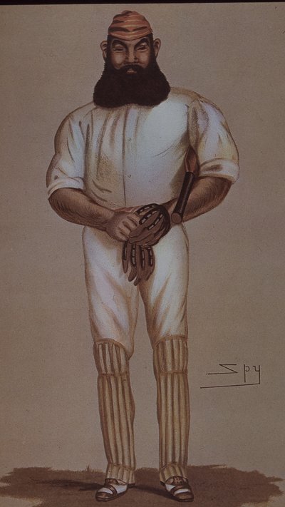 クリケットのヒーロー、W.G.グレース（『ヴァニティ・フェア』誌に掲載された風刺画 作： Leslie Matthew Ward