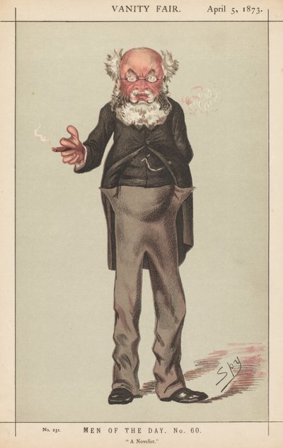 バニティフェア：今日の男たち、No。60、小説家、1873年。 作： Leslie Matthew