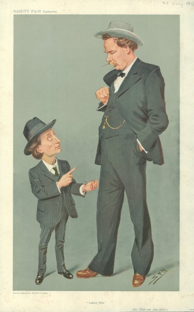 ベンティレットとジョンワード、労働者、1909年7月29日、バニティフェアの漫画 作： Leslie Matthew Ward