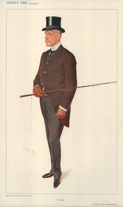 フランクシャトルワース大佐、チャーリー、1909年2月10日、バニティフェア漫画 作： Leslie Matthew Ward