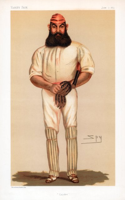 クリケット、1877年。 作： Leslie Matthew Ward
