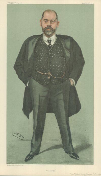 ロバートヘンリー博士、スパイナーをスキャン、鼻科学、1902年3月20日、バニティフェア漫画 作： Leslie Matthew Ward