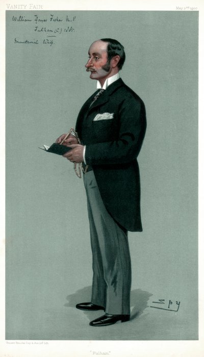 フラム、ウィリアムヘイズフィッシャー、イギリスの政治家、1900年。 作： Leslie Matthew Ward