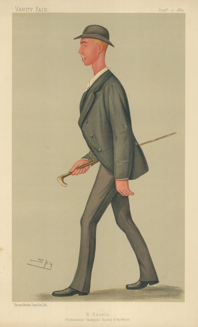 ヘンリー・サール、世界のプロチャンピオンスカラー、1889年9月7日、バニティフェア漫画 作： Leslie Matthew Ward