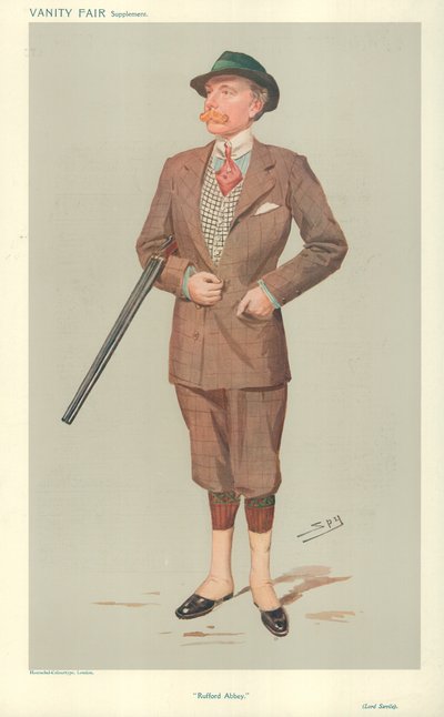 ジョンサヴィル卿、ラフォード修道院、1908年4月15日、バニティフェア漫画 作： Leslie Matthew Ward