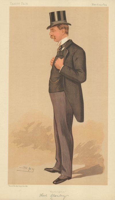 スタンレー卿、ウェストホートン、1894年3月29日、バニティフェア漫画 作： Leslie Matthew Ward