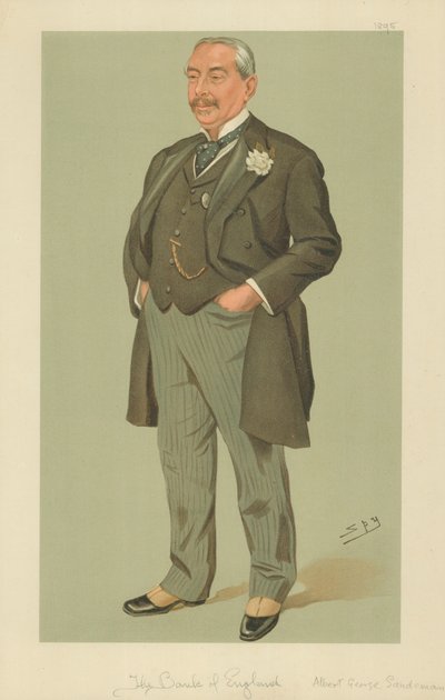 イングランド銀行、アルバートジョージサンデマン氏、1895年9月12日、バニティフェア漫画 作： Leslie Matthew Ward