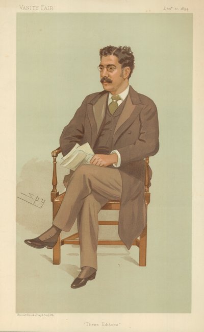 クレメントキングショーター氏、3人の編集者、1894年12月10日、バニティフェア漫画 作： Leslie Matthew Ward