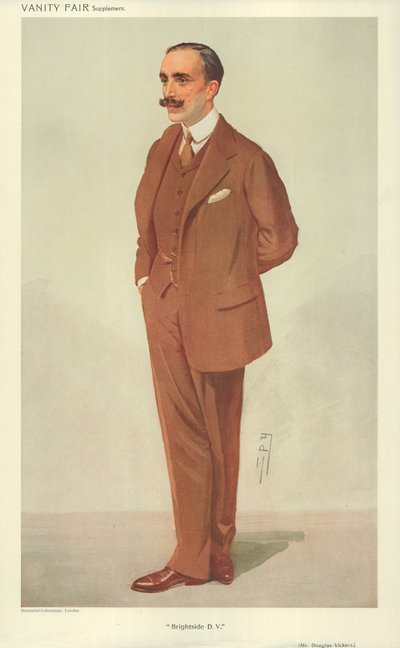 ダグラスビッカース氏、ブライトサイドDV、1909年12月30日、バニティフェア漫画 作： Leslie Matthew Ward