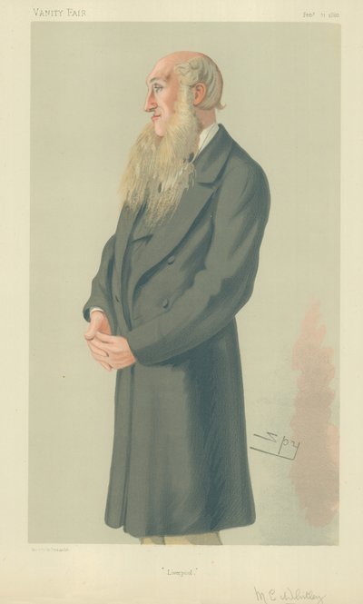 Eウィットリー氏、リバプール、1880年2月21日、バニティフェア漫画 作： Leslie Matthew Ward