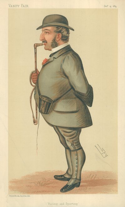 レオポルドドロスチャイルド氏、レーシングとスポーツ、1884年12月13日、バニティフェア漫画 作： Leslie Matthew Ward