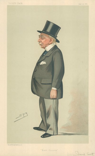 モンタギューデビッドスコット氏、イーストサセックス、1882年6月10日、バニティフェア漫画 作： Leslie Matthew Ward