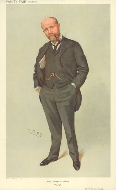 Wガードナーシンクレア氏、ビール予算と脳、1909年7月21日、バニティフェア漫画 作： Leslie Matthew Ward