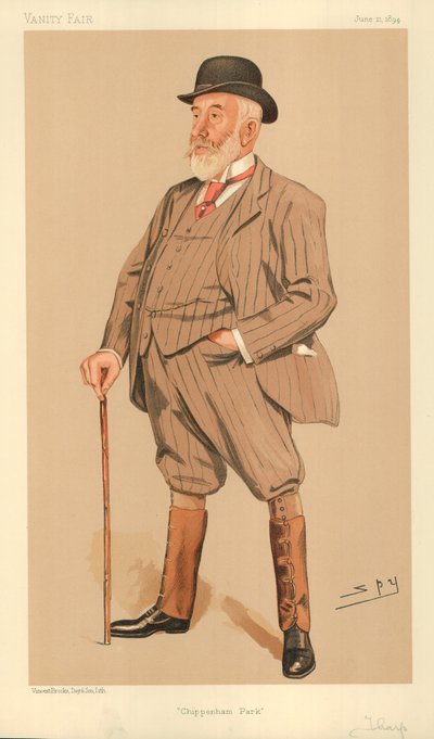 ウィリアムモンタギュータープ氏、チッペナムパーク、1894年6月21日、バニティフェア漫画 作： Leslie Matthew Ward