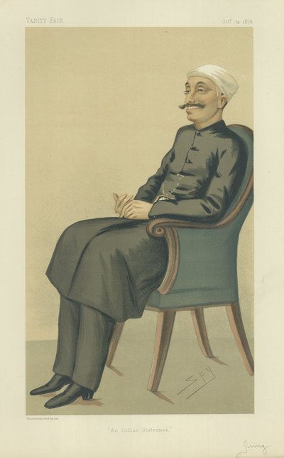 Nawab Sir Salar Jung、インドの政治家、1876年10月14日、バニティフェアの漫画 作： Leslie Matthew Ward