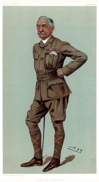 兵士と特派員、フランシス大佐ウィリアムロードスDSO、1899年。 作： Leslie Matthew Ward