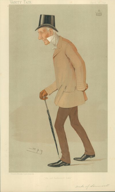 サマセット公爵、昔ながらの公爵、1893年4月27日、バニティフェア漫画 作： Leslie Matthew Ward