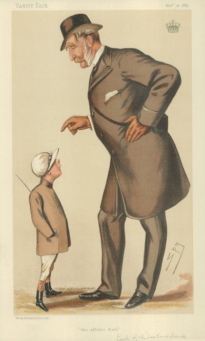 ウェストモアランド伯爵、愛想の良い伯爵、1883年11月10日、バニティフェア漫画 作： Leslie Matthew Ward