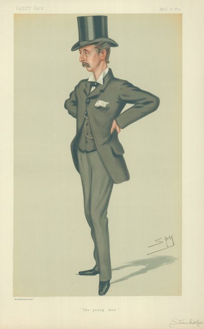 ホンエドワードスタンホープ議員、青年、1879年4月12日、バニティフェア漫画 作： Leslie Matthew Ward