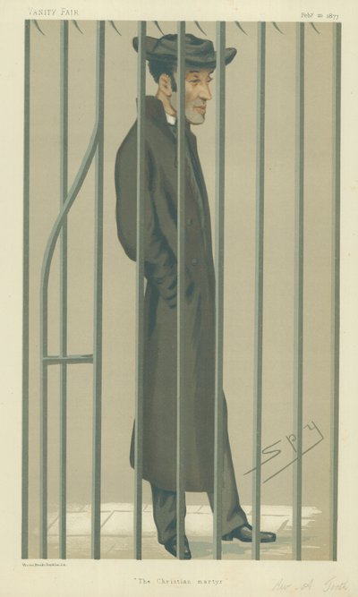 アーサー・トゥース牧師、キリスト教殉教者、1877年2月10日、バニティ・フェアの漫画 作： Leslie Matthew Ward