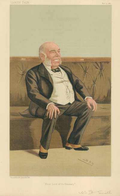 右首相ウィリアムヘンリースミス、財務長官、1887年11月12日、バニティフェアの漫画 作： Leslie Matthew Ward