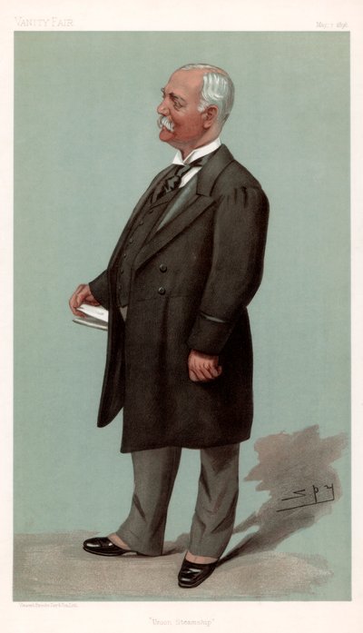 ユニオンスティームシップサーフランシスヘンリーエヴァンス、イギリスの実業家で政治家、1896年。 作： Leslie Matthew Ward