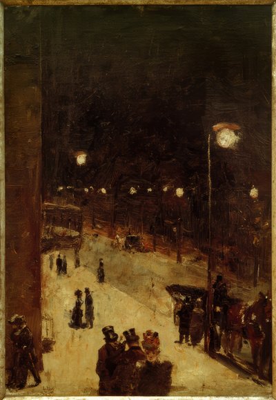 夜のベルリン通り 作： Lesser Ury