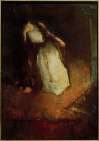 暖炉のそばの女性（暖炉のそばの夢想） 作： Lesser Ury